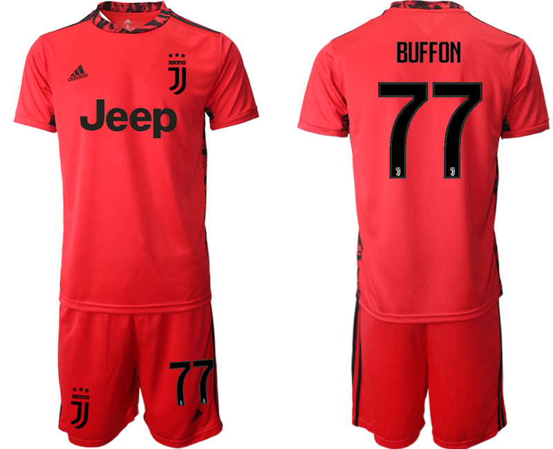 Men 2020-2021 club Juventus red goalkeeper #77 Soccer Jerseys
